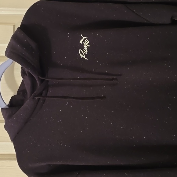 PUMA BRAND SIGNATURE WOMENS SPECKLED BLACK PULLOVER HOODIE SIZE MEDIUM - Picture 3 of 16
